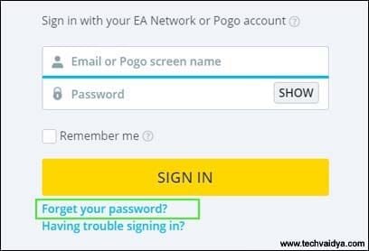 reset pogo password