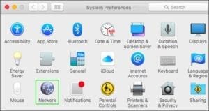 Open Network in system preferences