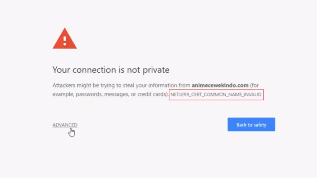 Browser privacy error