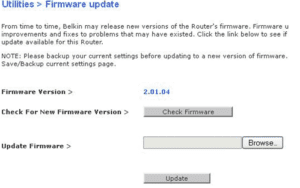 update Belkin router firmware
