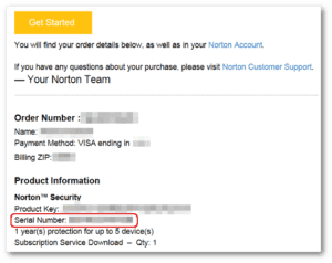 Norton activation code on email