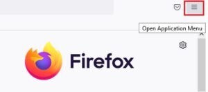 application menue in firefox